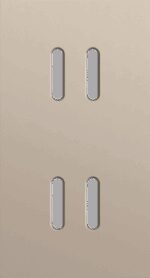 Niko Rocker 2-Voudige afdekplaat verticaal 71 mm centerafstandvoor tweevoudige schakelfuncties steel champagne coated RAL: 080 70 10