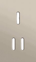 Niko Rocker 2-Voudige afdekplaat verticaal 60 mm centerafstand voor een enkelvoudige en een tweevoudige schakelfunctie steel champagne coated RAL: 080 70 10