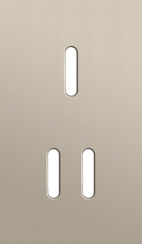 Niko Rocker 2-Voudige afdekplaat verticaal 60 mm centerafstand voor een enkelvoudige en een tweevoudige schakelfunctie steel champagne coated RAL: 080 70 10