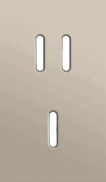 Niko Rocker 2-Voudige afdekplaat verticaal 60 mm centerafstand voor een tweevoudige en een enkelvoudige schakelfunctie steel champagne coated RAL: 080 70 10