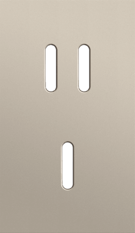 Niko Rocker 2-Voudige afdekplaat verticaal 60 mm centerafstand voor een tweevoudige en een enkelvoudige schakelfunctie steel champagne coated RAL: 080 70 10