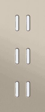 Niko Rocker 3-Voudige afdekplaat verticaal 60 mm centerafstand voor drie tweevoudige schakelfuncties steel champagne coated RAL: 080 70 10