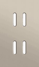 Niko Rocker 2-Voudige afdekplaat verticaal 60 mm centerafstand voor een tweevoudige schakelfunctie en een functie steel champagne coated RAL: 080 70 10