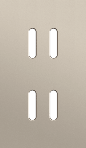 Niko Rocker 2-Voudige afdekplaat verticaal 60 mm centerafstand voor een tweevoudige schakelfunctie en een functie steel champagne coated RAL: 080 70 10