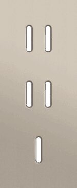 Niko Rocker 3-Voudige afdekplaat verticaal 60 mm centerafstand voor twee tweevoudige en een enkelvoudige schakelfunctie steel champagne coated RAL: 080 70 10