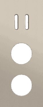 Niko Rocker 3-Voudige afdekplaat verticaal 60 mm centerafstand voor een tweevoudige schakelfunctie en twee stopcontacten steel champagne coated RAL: 080 70 10