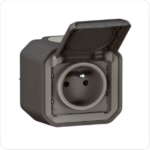 LEGRAND steekklemmen Plexo 2P+A contactdoos 1V compleet IP55 IK08 antraciet
