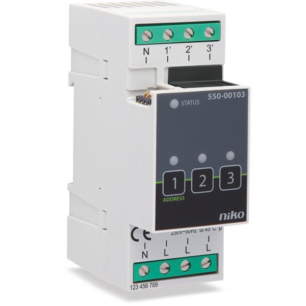 Niko Home Control II schakelmodule voor 3 verschillende kringen