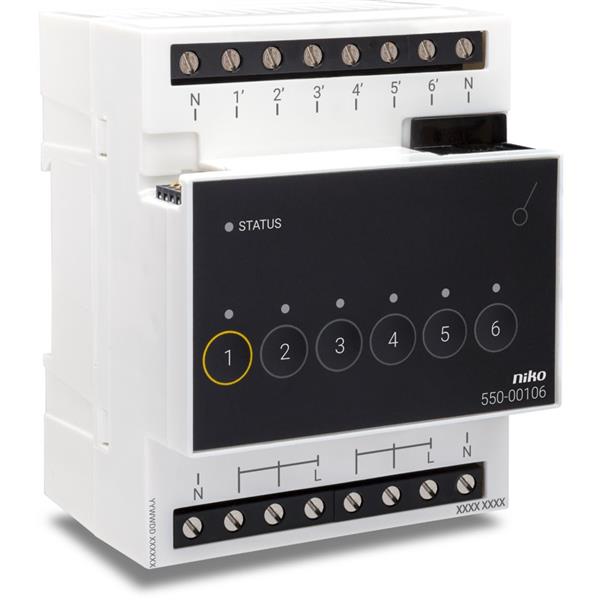 Niko Home Control II Schakelmodule voor 6 verschillende kringen