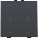 Niko Home Control I 2-voudige bediening dimmer met 6-voudige toets+led, antraciet