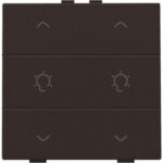 Niko Home Control I 2-voudige bediening dimmer met 6-voudige toets+led bruin