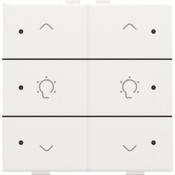 Niko Home Control I 2-voudige bediening dimmer met 6-voudige toets+led, wit staal