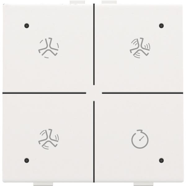 Niko Home Control I bediening ventilatie met led wit staal