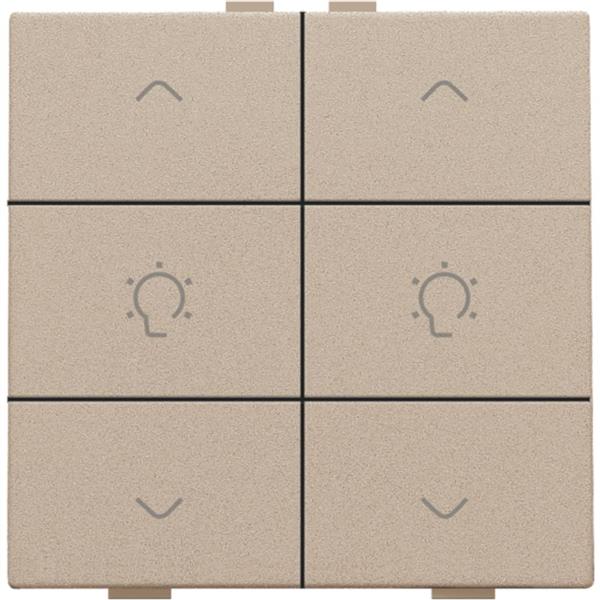 Niko Home Control I 2-voudige bediening dimmer met 6-voudige toets+led champagne mat