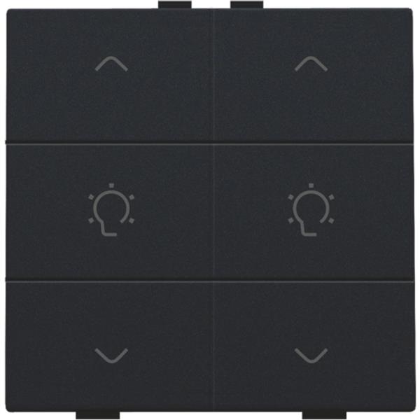 Niko Home Control I 2-voudige bediening dimmer met 6-voudige toets+led zwart