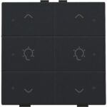 Niko Home Control I 2-voudige bediening dimmer met 6-voudige toets+led, zwart