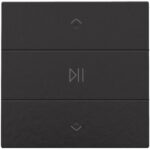 Niko Home Control I Enkelvoudige audiobediening met leds, pianozwart