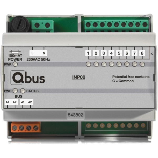 QBus Inputmodule DIN RAIL (8x extern - 0 Volt