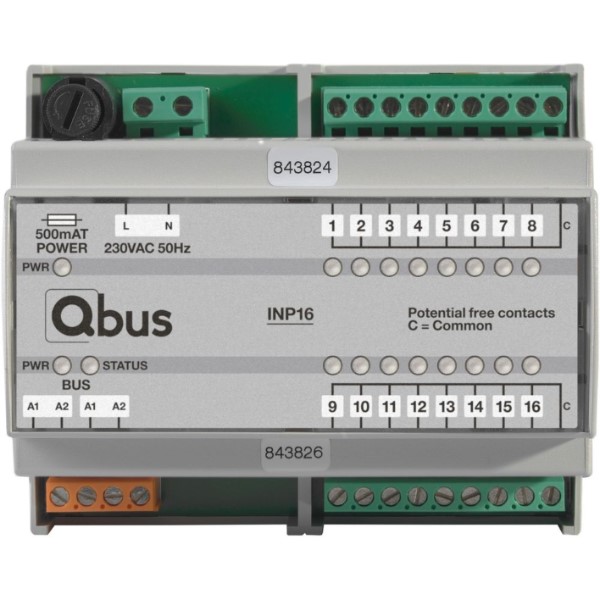 QBus Inputmodule DIN RAIL (16x extern - 0 Vol