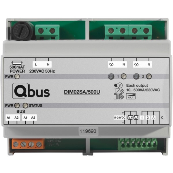 QBus Dimmermodule (2x 500VA) Universeel