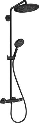 hansgrohe Croma Select S 280 showerpipe 1 jet met thermostaat D280 mat zwart