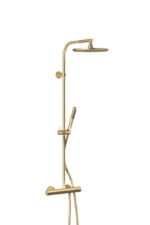 Van Marcke Luna douchesysteem thermostatisch geborsteld champagne