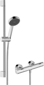 Hansgrohe Activera Select S douchesysteem - handdouche D95 - EcoSmart Ecostat Fine thermostaat - douchestang 65 cm - chroom