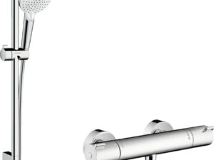 Hansgrohe Crometta Douchesysteem Vario thermostaat douchestang 65cm wit/chroom