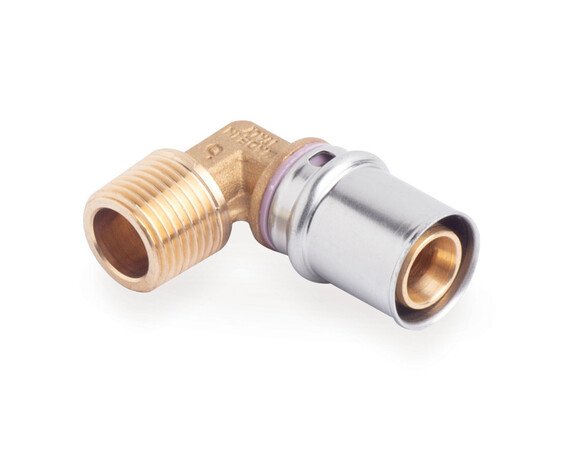 Systempex bocht 90° Vpe-Alu-buis aansluiting persen 26 x 3.0 mm 4/4"M