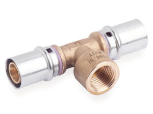 Systempex t-stuk Vpe-Alu-buis aansluiting persen 16 x 2.0 mm 1/2"F 16 x 2.0 mm
