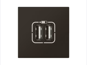 Legrand Mosaic dubbele USB-lader type A-2,4A-12W- 2 modules zwart Mosaic Stopcontacten